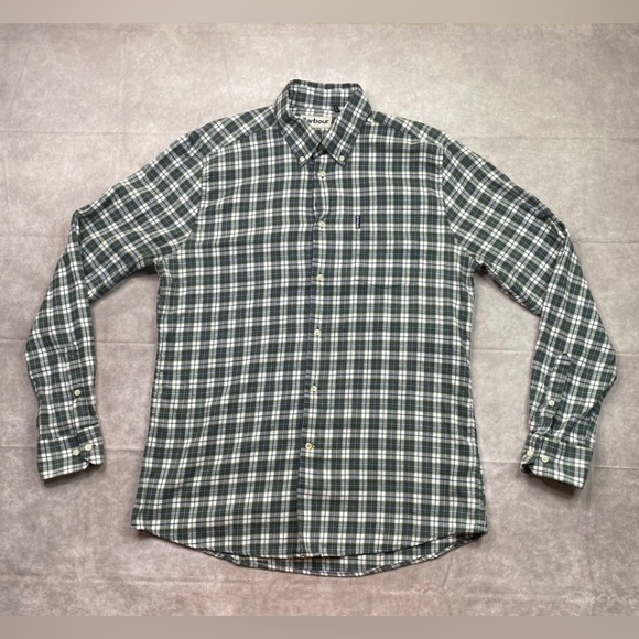 Barbour Shirt Men's M Plaid Flannel Eco 3 Tailored Shirt Button Down Casual - Picture 1 of 16